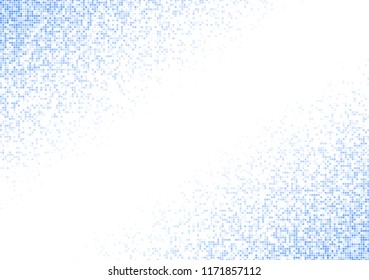 Vector pixel background. Blue-white gradient backdrop or texture. Diffused points screen.
