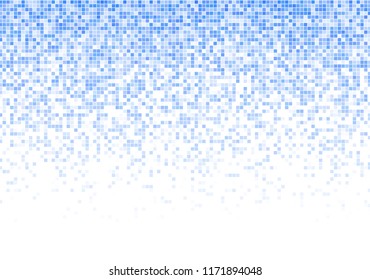 Vector pixel background. Blue-white gradient backdrop or texture. Diffused points screen.
