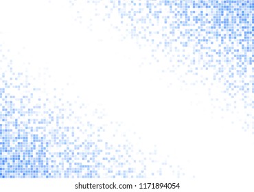 Vector pixel background. Blue-white gradient backdrop or texture. Diffused points screen.