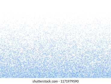 Vector pixel background. Blue-white gradient backdrop or texture. Diffused points screen.