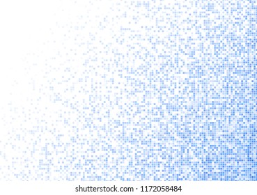 Vector pixel background. Blue-white gradient backdrop or texture. Diffused points screen.