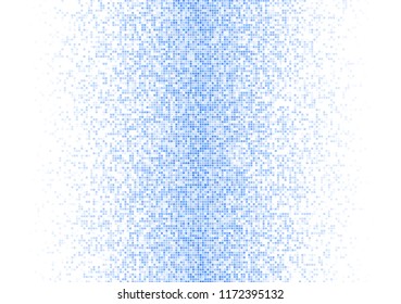 Vector pixel background. Blue-white gradient backdrop or texture. Diffused points screen.