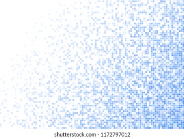 Vector pixel background. Blue-white gradient backdrop or texture. Diffused points screen.
