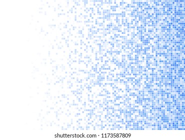 Vector pixel background. Blue-white gradient backdrop or texture. Diffused points screen.