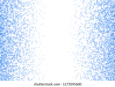Vector pixel background. Blue-white gradient backdrop or texture. Diffused points screen.