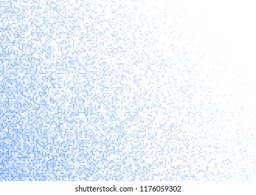 Vector pixel background. Blue-white gradient backdrop or texture. Diffused points screen.