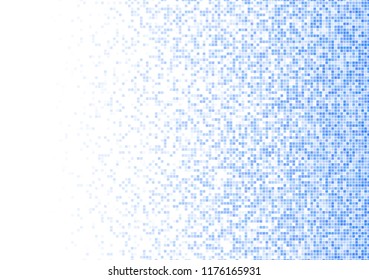 Vector pixel background. Blue-white gradient backdrop or texture. Diffused points screen.