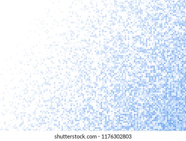 Vector pixel background. Blue-white gradient backdrop or texture. Diffused points screen.