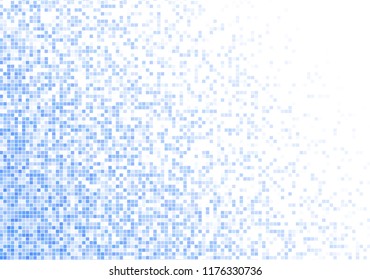 Vector pixel background. Blue-white gradient backdrop or texture. Diffused points screen.