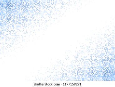 Vector pixel background. Blue-white gradient backdrop or texture. Diffused points screen.