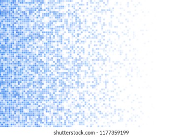 Vector pixel background. Blue-white gradient backdrop or texture. Diffused points screen.