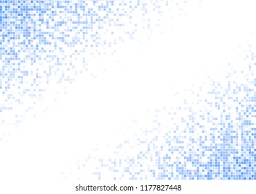 Vector pixel background. Blue-white gradient backdrop or texture. Diffused points screen.