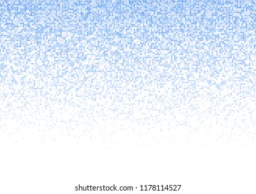 Vector pixel background. Blue-white gradient backdrop or texture. Diffused points screen.