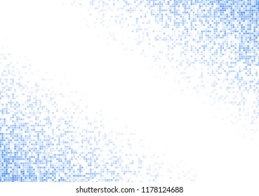 Vector pixel background. Blue-white gradient backdrop or texture. Diffused points screen.