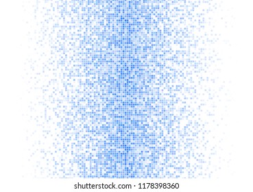 Vector pixel background. Blue-white gradient backdrop or texture. Diffused points screen.