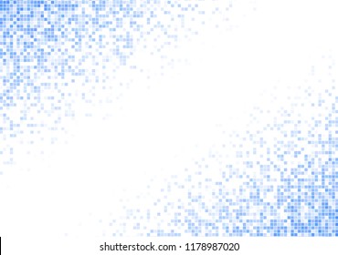 Vector pixel background. Blue-white gradient backdrop or texture. Diffused points screen.