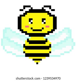 Vector Pixel Bee Stock Vector (Royalty Free) 1239534970