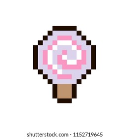 Vector pixel candy isolated on white background. 80s-90s style design illustrations - great for stickers, embroidery, badges. bonbon cartoon badge or logotype.