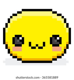 Vector Pixel Cartoon Cute Face