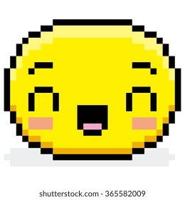 Vector Pixel Cartoon Happy Face