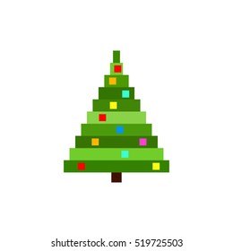 Vector Pixel Christmas Tree.