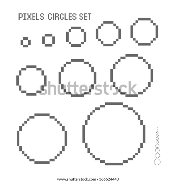 Vector Pixel Circles Set Stock Vector (Royalty Free) 366624440