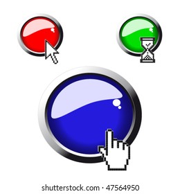 Vector pixel cursors with buttons