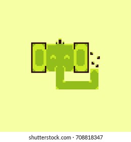 vector pixel elephant face