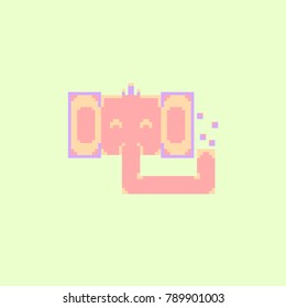 vector pixel elephant face