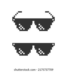 Vector pixel glasses isolated on white background