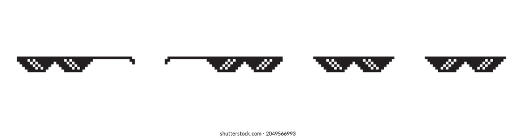 Vector pixel glasses known as thug life symbol