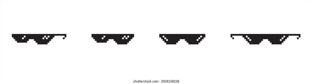 Vector pixel glasses known as thug life symbol	
