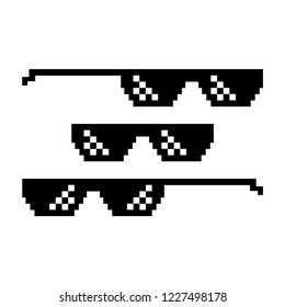 Vector pixel glasses. Thug life vector illustration