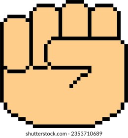 vector pixel graphic of a clenched fist