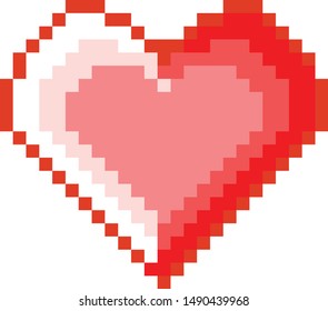 vector pixel heart isolated on a white background