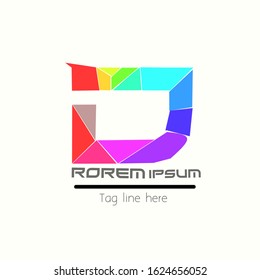 vector pixel letter D modern color logo. robot logo design, logo concept