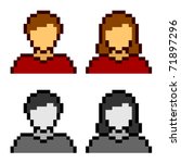 vector pixel male female avatar icons