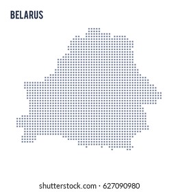 Vector pixel map of Belarus isolated on white background . Travel vector illustration