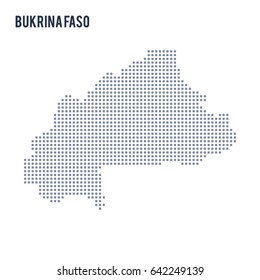 Vector pixel map of Bukina Faso isolated on white background . Travel vector illustration