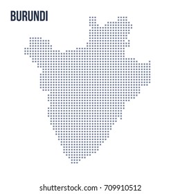 Vector pixel map of Burundi isolated on white background . Travel vector illustration