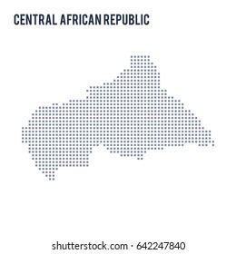 Vector pixel map of Central African Republic isolated on white background . Travel vector illustration