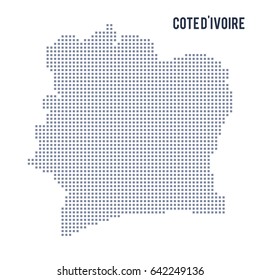 Vector pixel map of Cote D'ivoire isolated on white background . Travel vector illustration