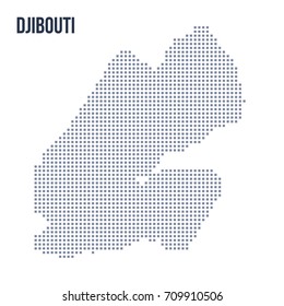 Vector pixel map of Djibouti isolated on white background . Travel vector illustration
