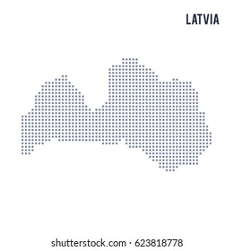 Vector pixel map of Latvia isolated on white background