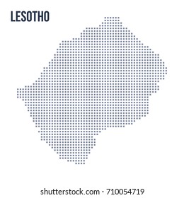 Vector pixel map of Lesotho isolated on white background . Travel vector illustration