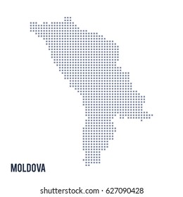 Vector pixel map of Moldova isolated on white background . Travel vector illustration