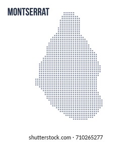 Vector pixel map of Montserrat isolated on white background . Travel vector illustration