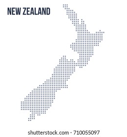 Vector pixel map of New Zealand isolated on white background . Travel vector illustration