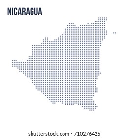 Vector pixel map of Nicaragua isolated on white background . Travel vector illustration