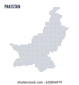 Vector pixel map of Pakistan isolated on white background